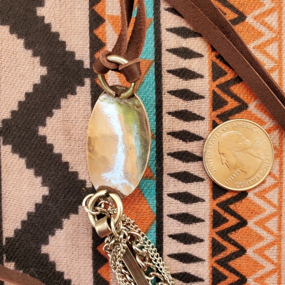 Adjustable Sterling Turquoise Concho Necklace - Picture 5 of 9